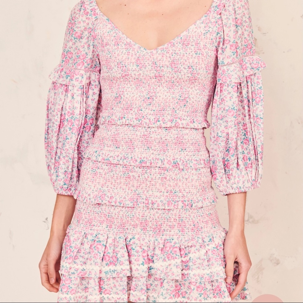 LoveShackFancy Ensley Mini Dress size XS